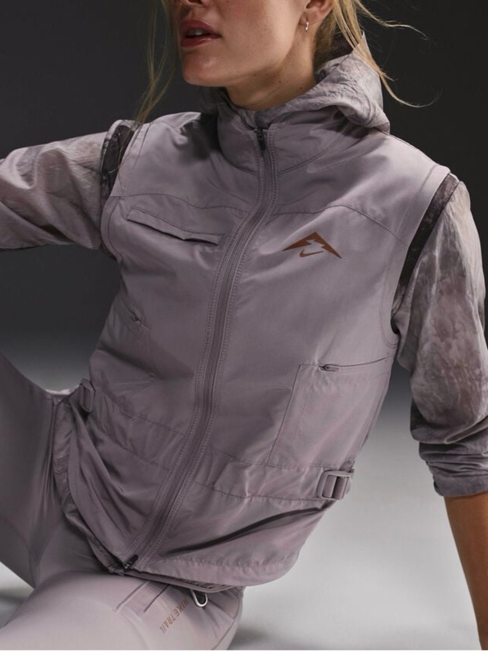 NWT Nike Trail Women's Repel Running Gilet Vest Light Violet Medium